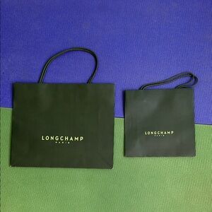 Longchamp Paris Green Shopping Bags